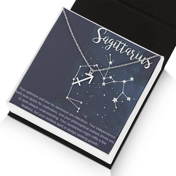 Sagittarius | Your optimism and love for adventure are infectious - Zodiac Name Necklace