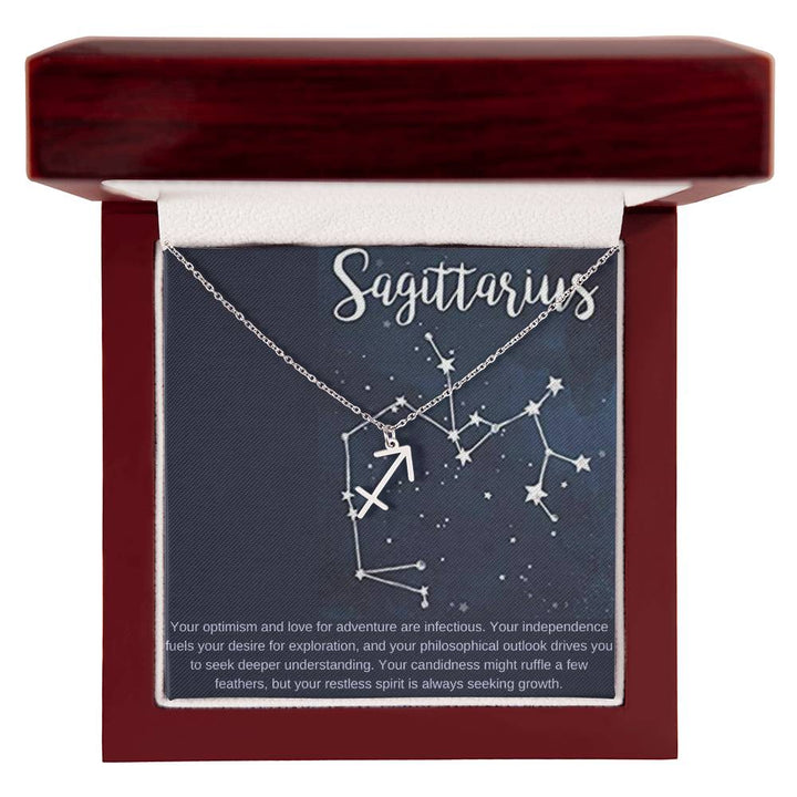 Sagittarius | Your optimism and love for adventure are infectious - Zodiac Name Necklace