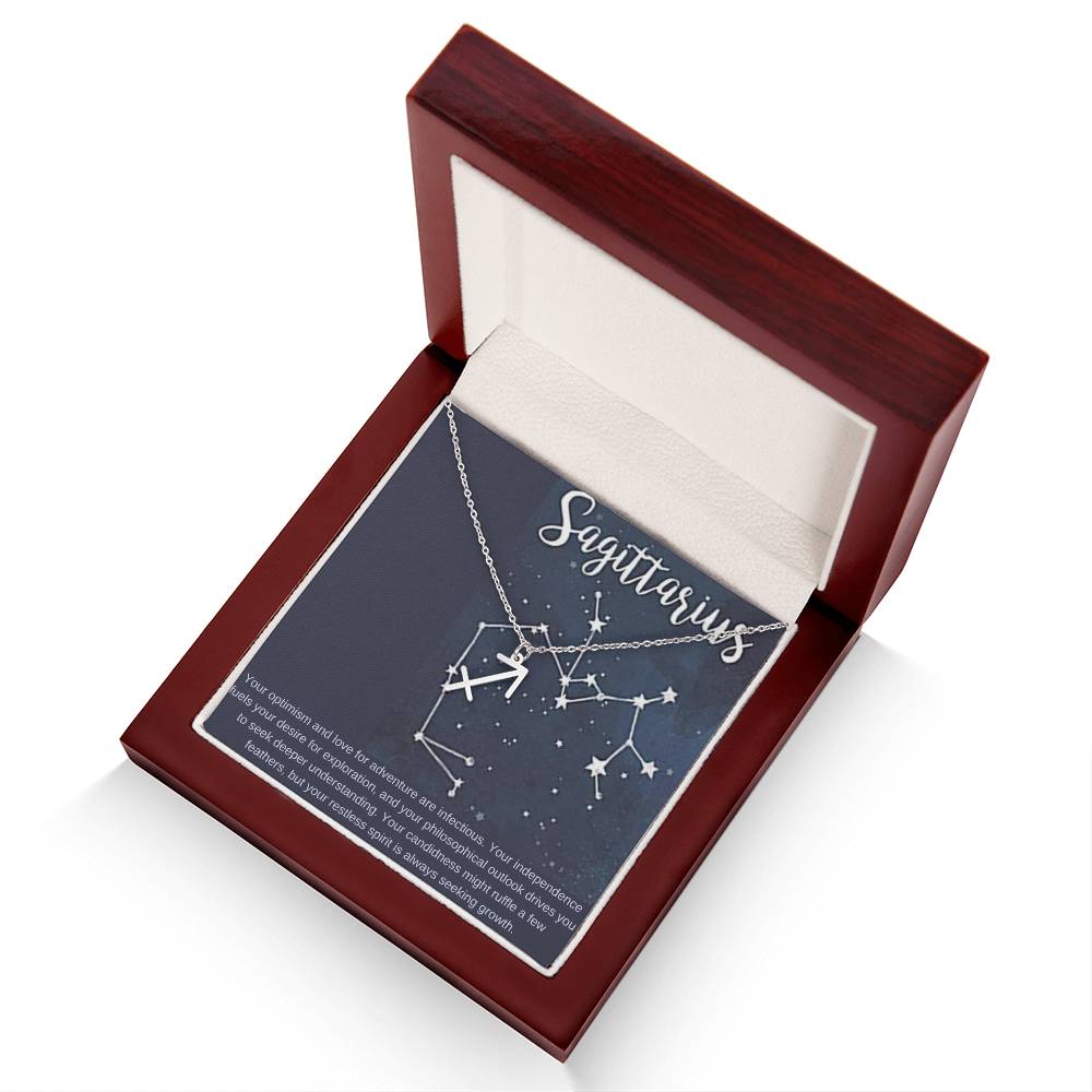 Sagittarius | Your optimism and love for adventure are infectious - Zodiac Name Necklace