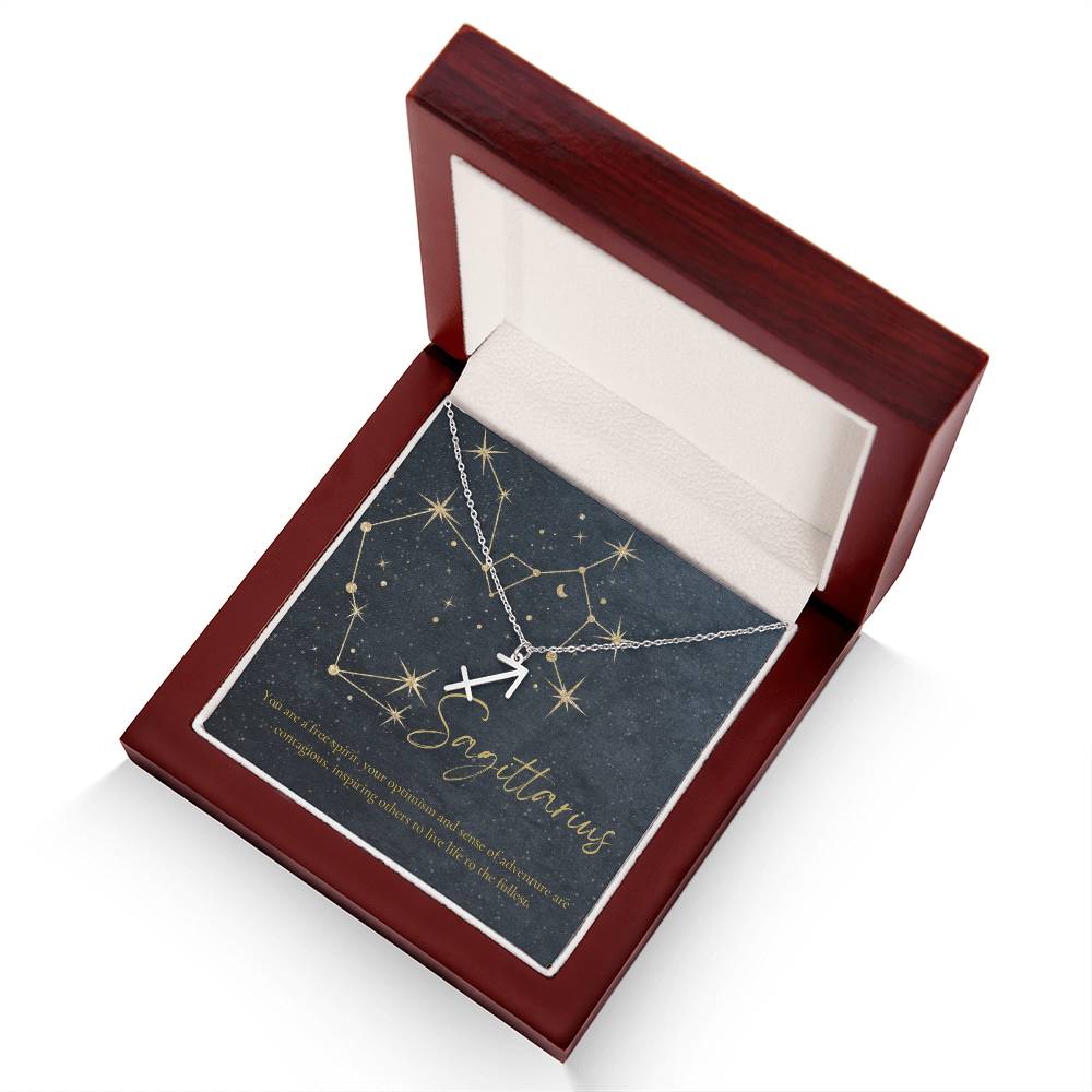 Sagittarius | You are a free spirit, your optimism and sense of adventure are contagious, inspiring others to live life to the fullest. - Zodiac Name Necklace