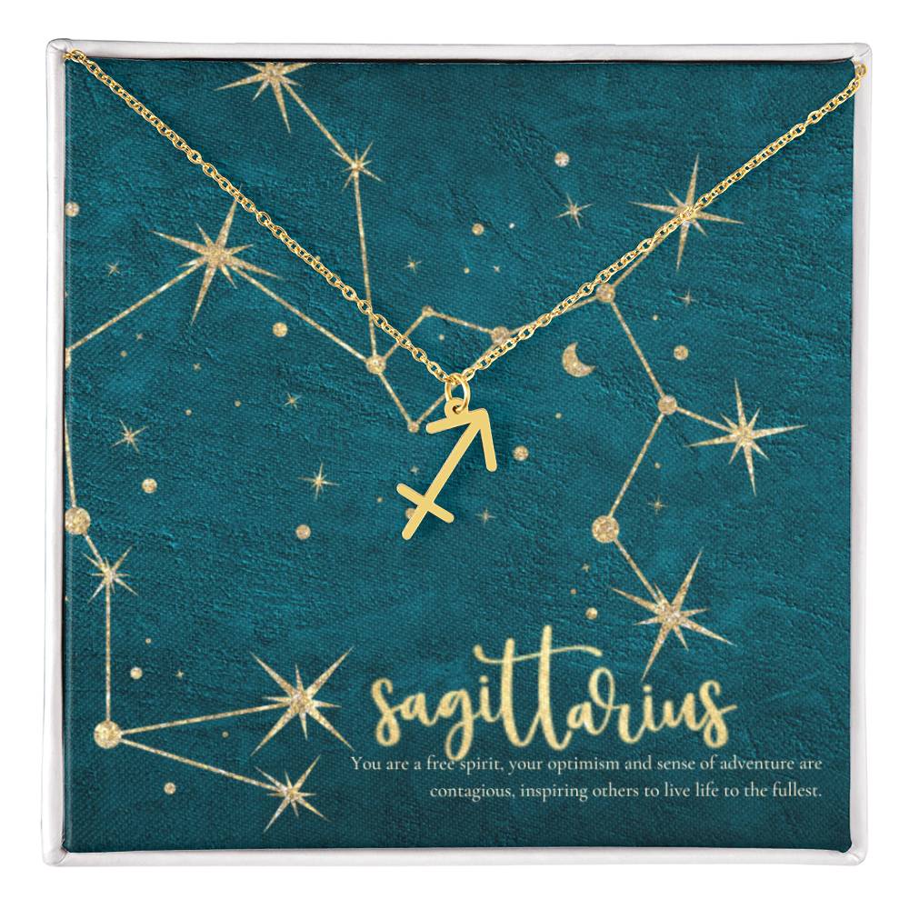 Sagittarius | You are a free spirit, your optimism and sense of adventure are contagious, inspiring others to live life to the fullest. - Zodiac Name Necklace