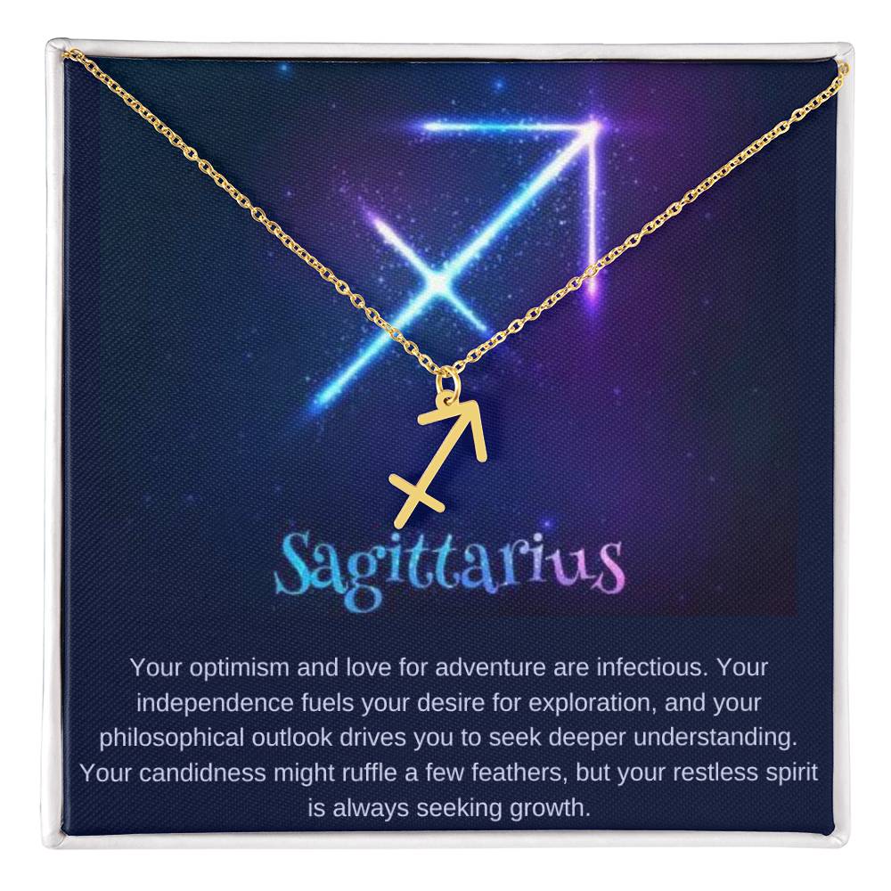 Sagittarius | Your optimism and love for adventure are infectious - Zodiac Name Necklace