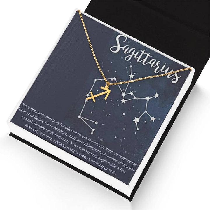 Sagittarius | Your optimism and love for adventure are infectious - Zodiac Name Necklace