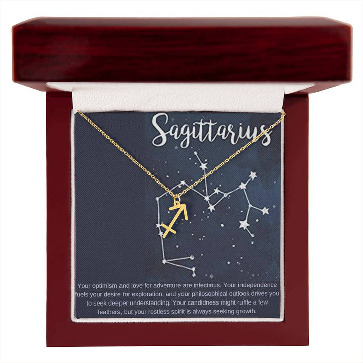 Sagittarius | Your optimism and love for adventure are infectious - Zodiac Name Necklace