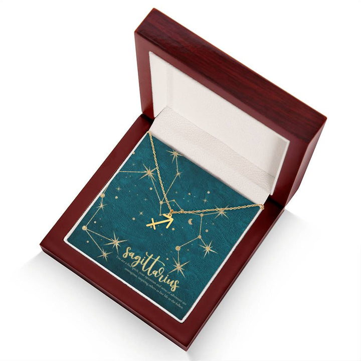 Sagittarius | You are a free spirit, your optimism and sense of adventure are contagious, inspiring others to live life to the fullest. - Zodiac Name Necklace