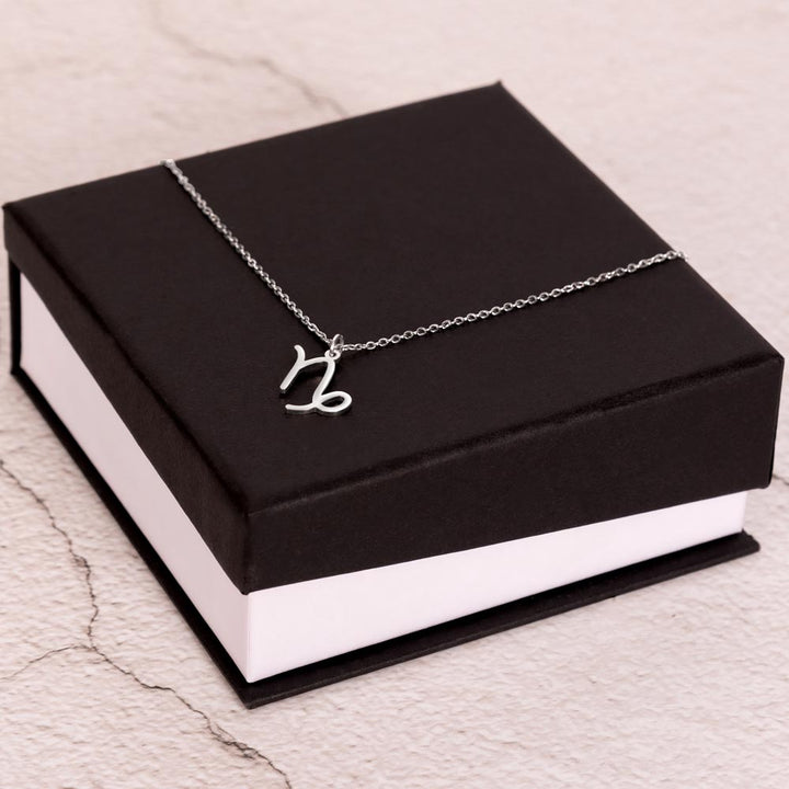 To My Lovely Capricorn Sister  | Ambitious, Loving and Imaginative - Zodiac Name Necklace