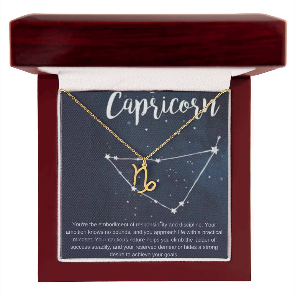 Capricorn | You're the embodiment of responsibility and discipline - Zodiac Name Necklace