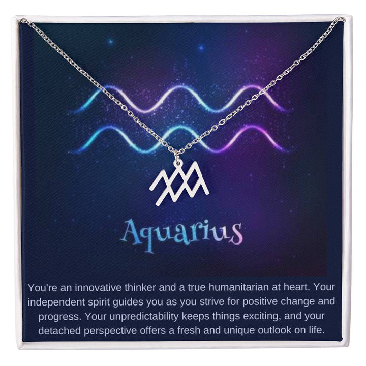 Aquarius | You're an innovative thinker and a true humanitarian at heart - Zodiac Name Necklace