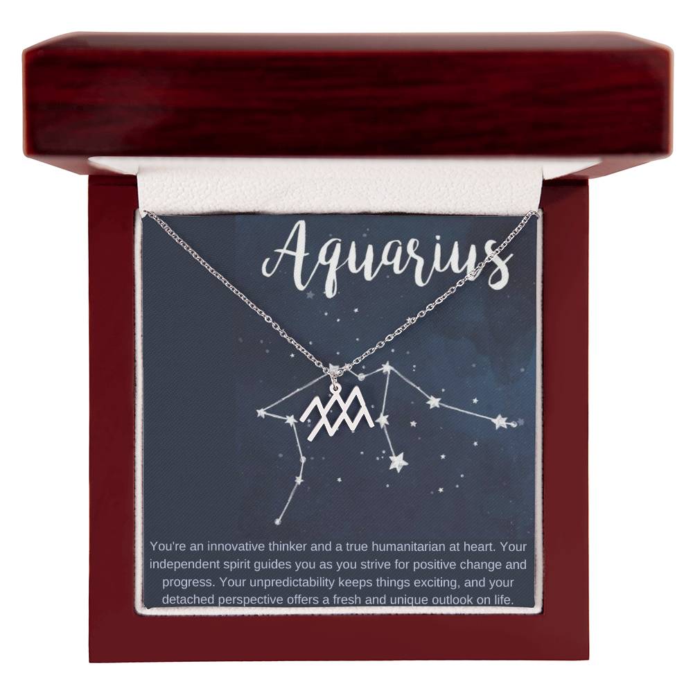 Aquarius | You're an innovative thinker and a true humanitarian at heart - Zodiac Name Necklace