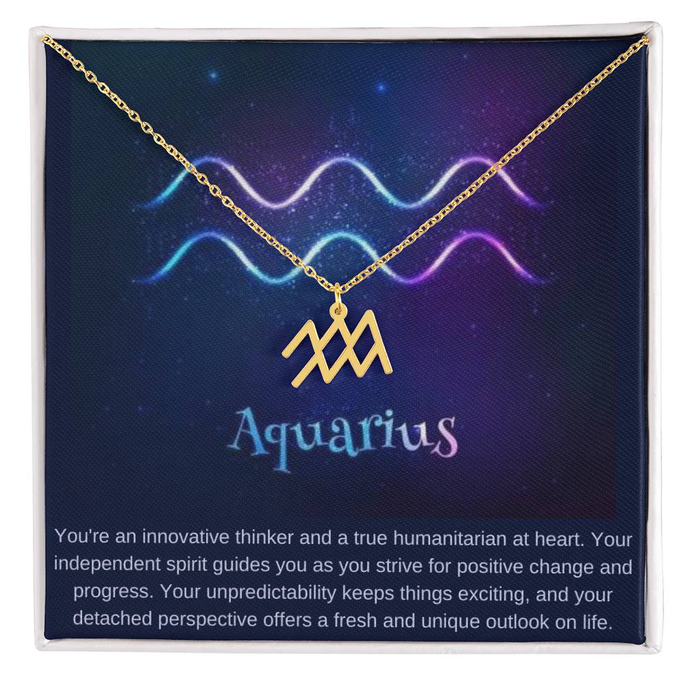 Aquarius | You're an innovative thinker and a true humanitarian at heart - Zodiac Name Necklace