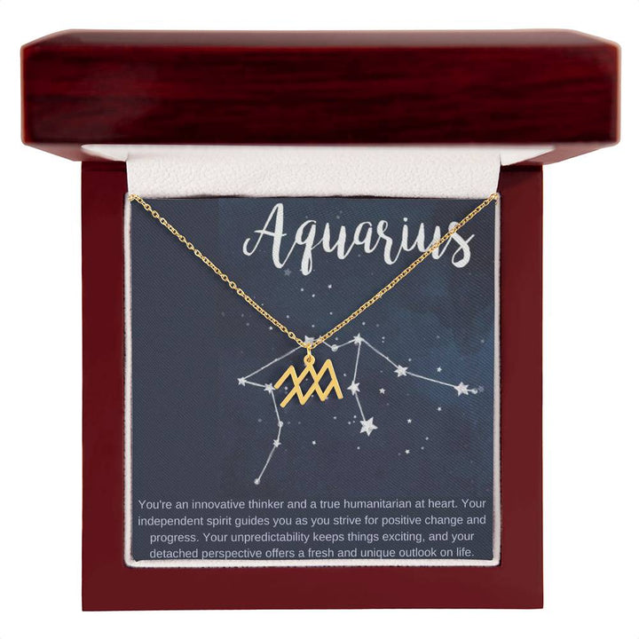 Aquarius | You're an innovative thinker and a true humanitarian at heart - Zodiac Name Necklace