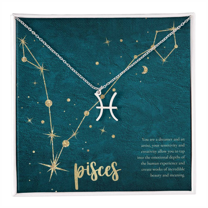 Pisces | You are a dreamer and an artist, your sensitivity and creativity allow you to tap into the emotional depths of the human experience and create works of incredible beauty and meaning. - Zodiac Name Necklace