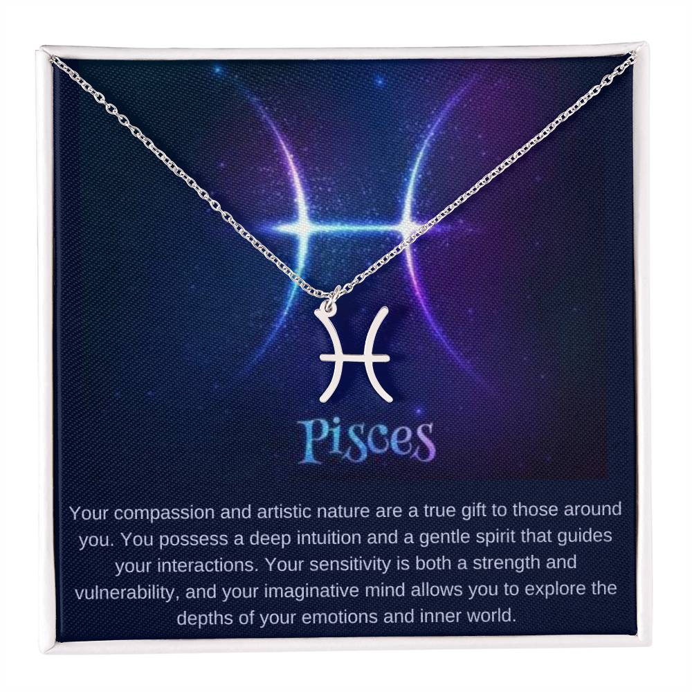 Pisces | Your compassion and artistic nature are a true gift to those around you - Zodiac Name Necklace