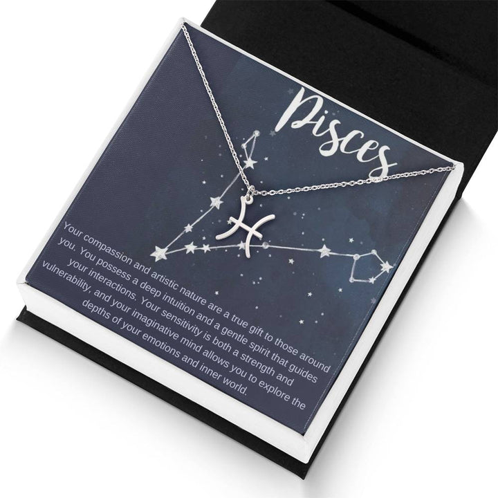 Pisces | Your compassion and artistic nature are a true gift to those around you - Zodiac Name Necklace