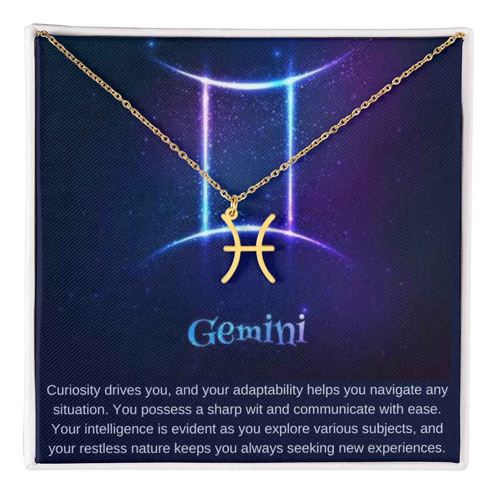 Gemini | Curiosity drives you, and your adaptability helps you navigate any situation - Zodiac Name Necklace