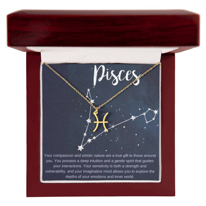 Pisces | Your compassion and artistic nature are a true gift to those around you - Zodiac Name Necklace