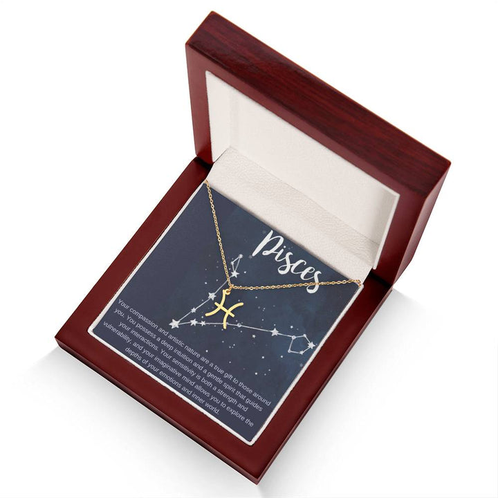 Pisces | Your compassion and artistic nature are a true gift to those around you - Zodiac Name Necklace