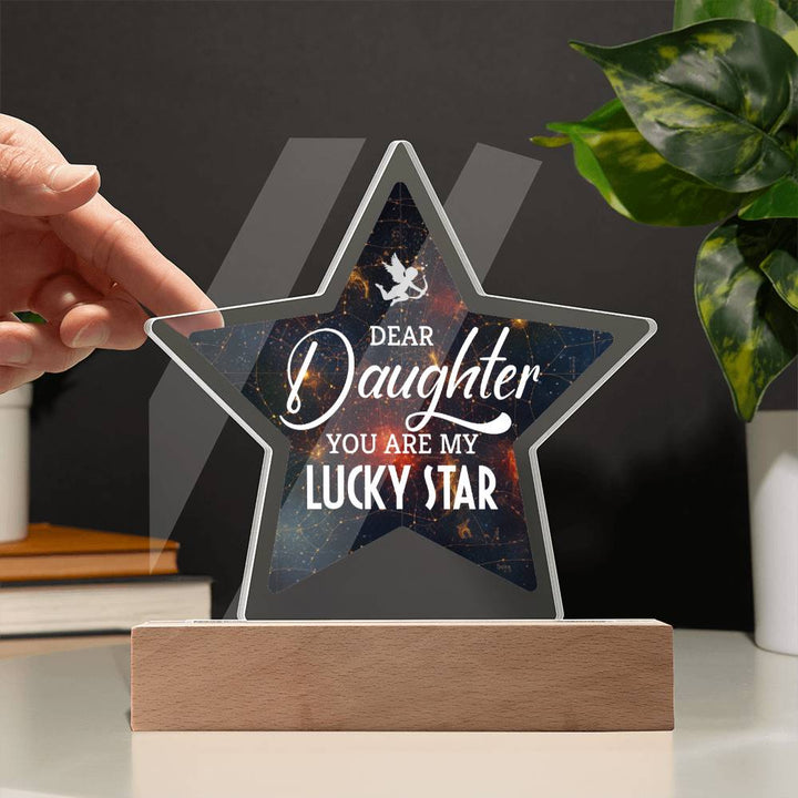 Dear Daughter | You are My Lucky Star - Printed Star Acrylic Plaque