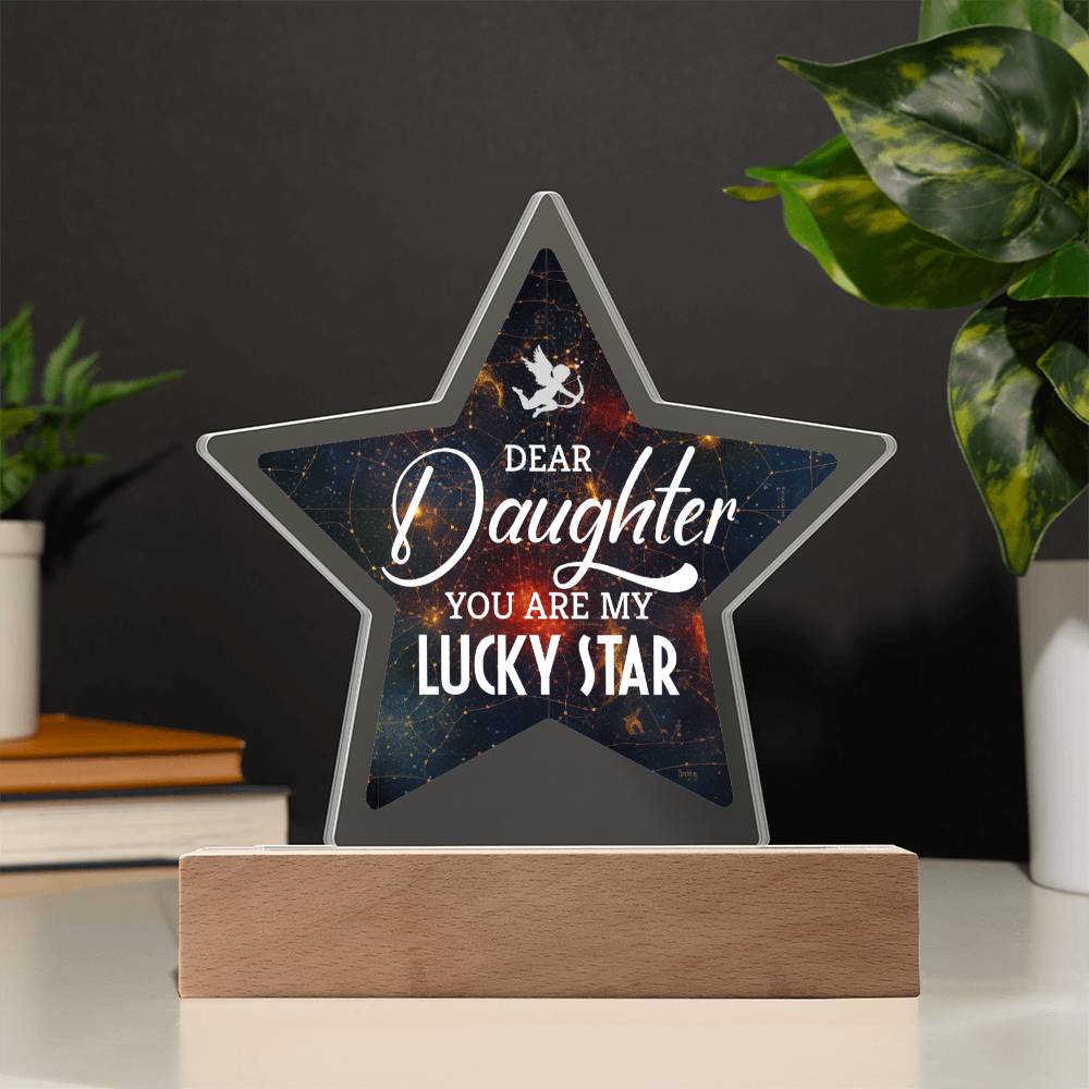 Dear Daughter | You are My Lucky Star - Printed Star Acrylic Plaque