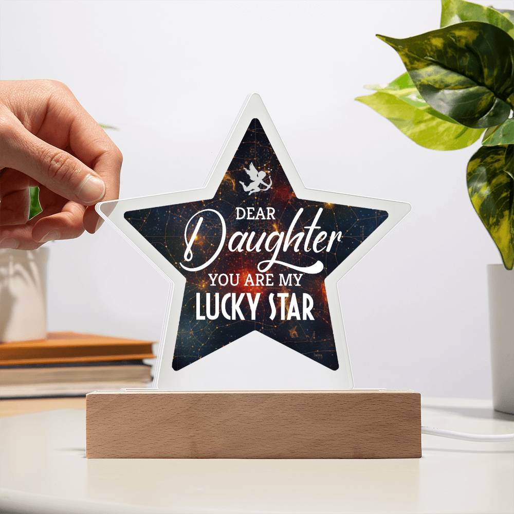 Dear Daughter | You are My Lucky Star - Printed Star Acrylic Plaque