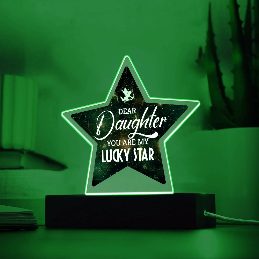 Dear Daughter | You are My Lucky Star - Printed Star Acrylic Plaque