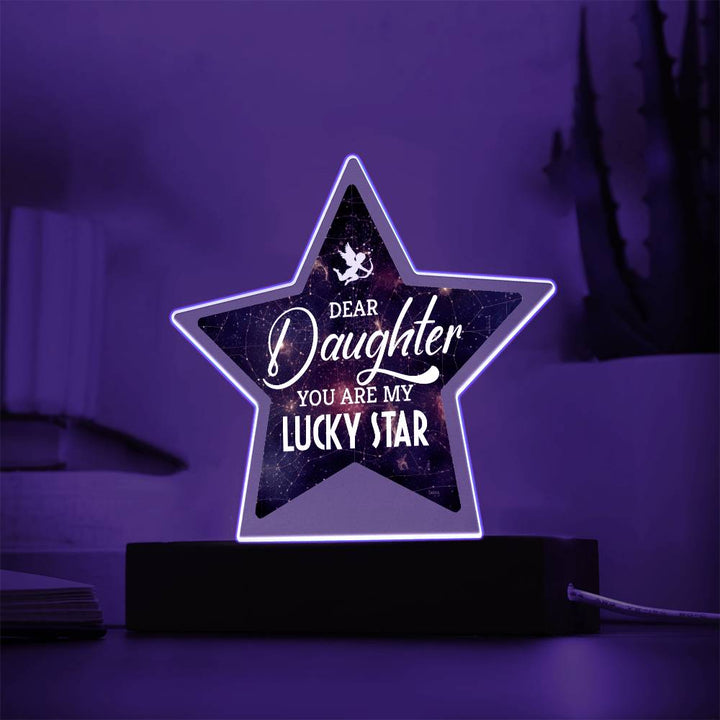 Dear Daughter | You are My Lucky Star - Printed Star Acrylic Plaque