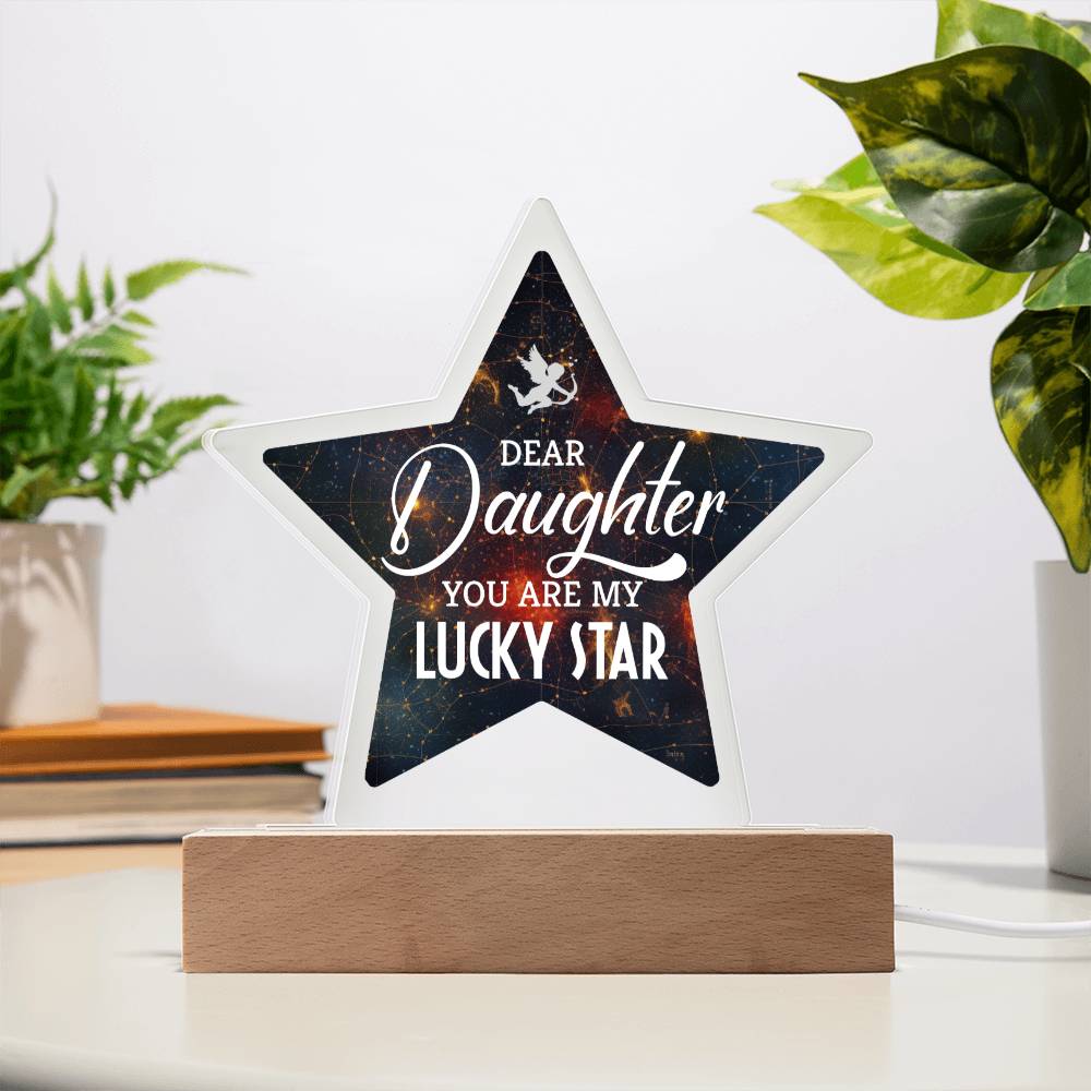 Dear Daughter | You are My Lucky Star - Printed Star Acrylic Plaque