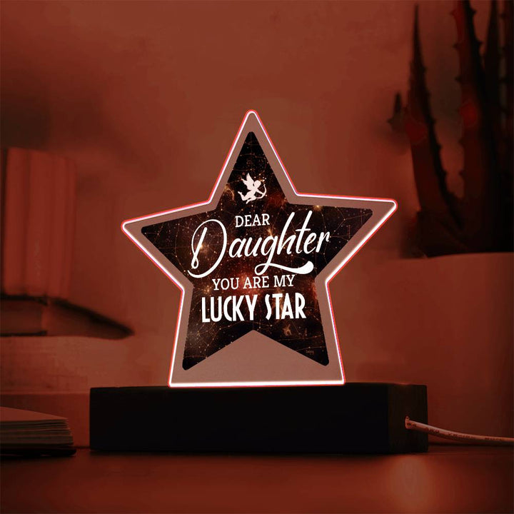 Dear Daughter | You are My Lucky Star - Printed Star Acrylic Plaque