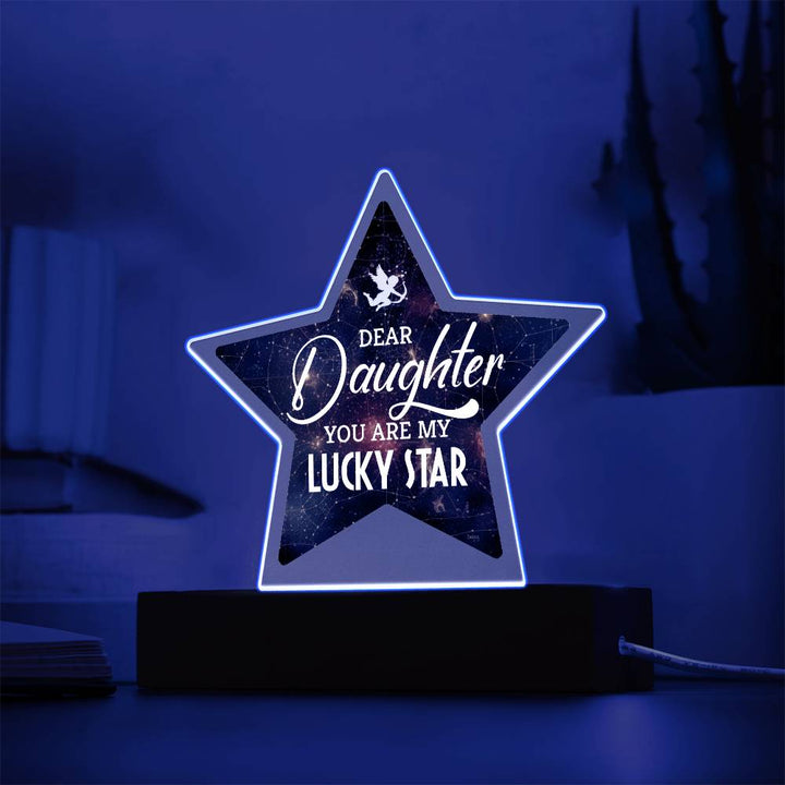 Dear Daughter | You are My Lucky Star - Printed Star Acrylic Plaque