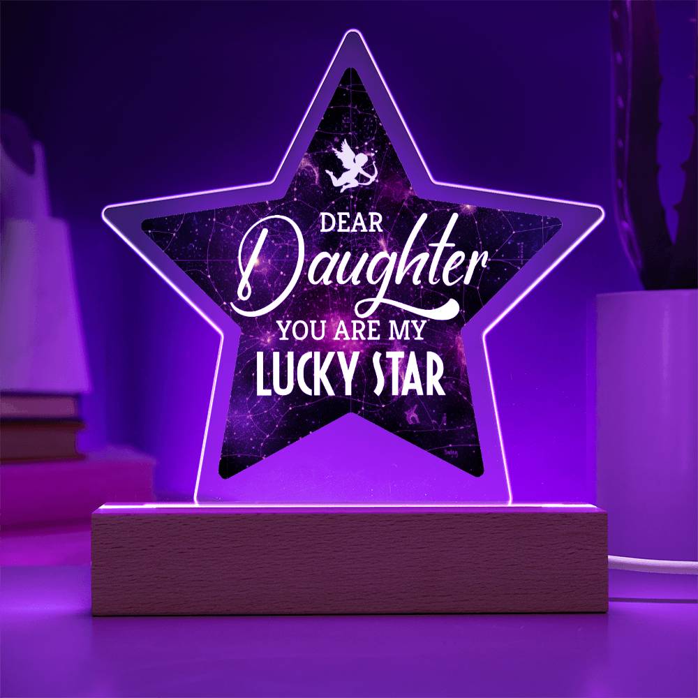 Dear Daughter | You are My Lucky Star - Printed Star Acrylic Plaque