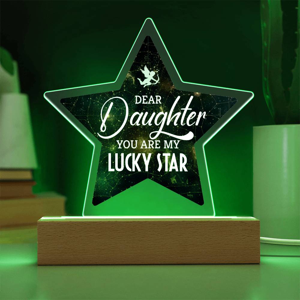 Dear Daughter | You are My Lucky Star - Printed Star Acrylic Plaque