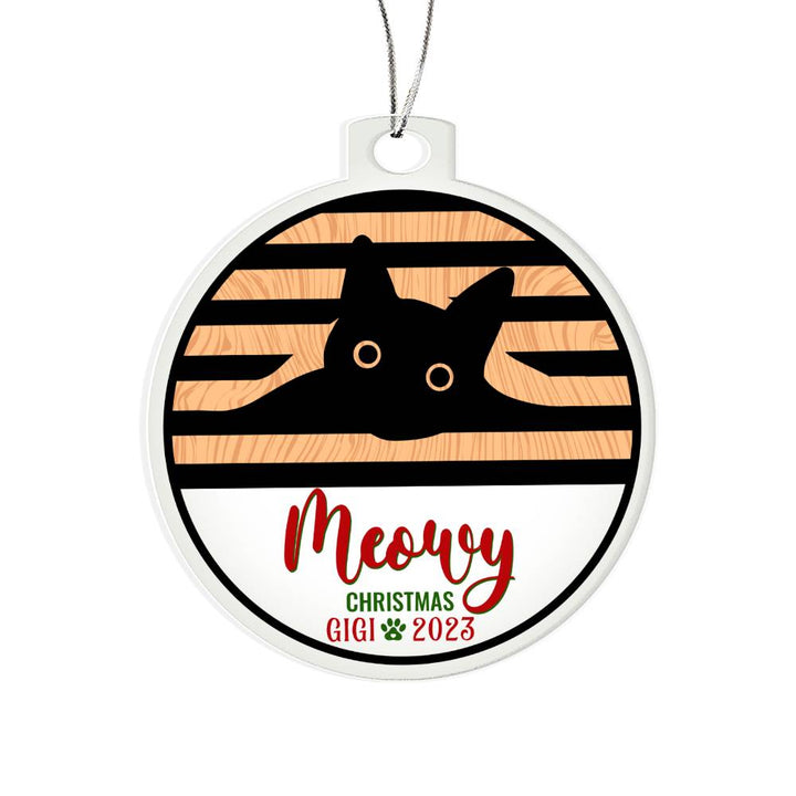 Meowy Christmas - Personalized Acrylic Ornament