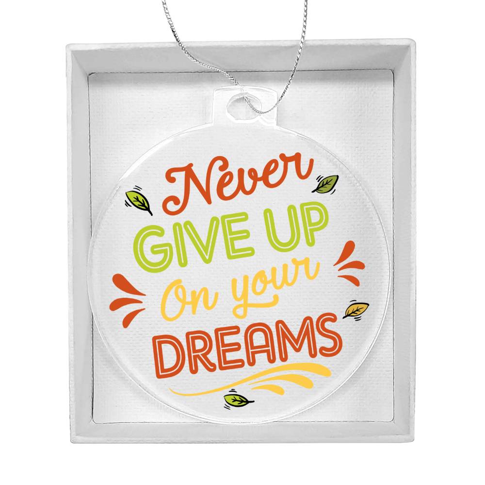 Never Give Up On Your Dreams - Personalized Acrylic Ornament