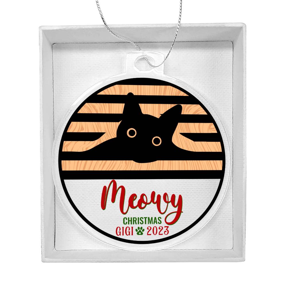 Meowy Christmas - Personalized Acrylic Ornament