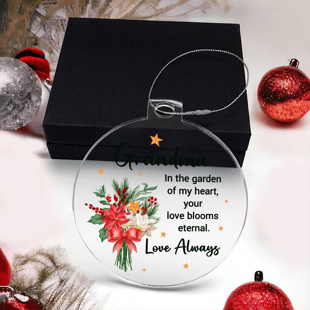 Grandma | Your Love blooms eternal - Personalized Acrylic Ornament