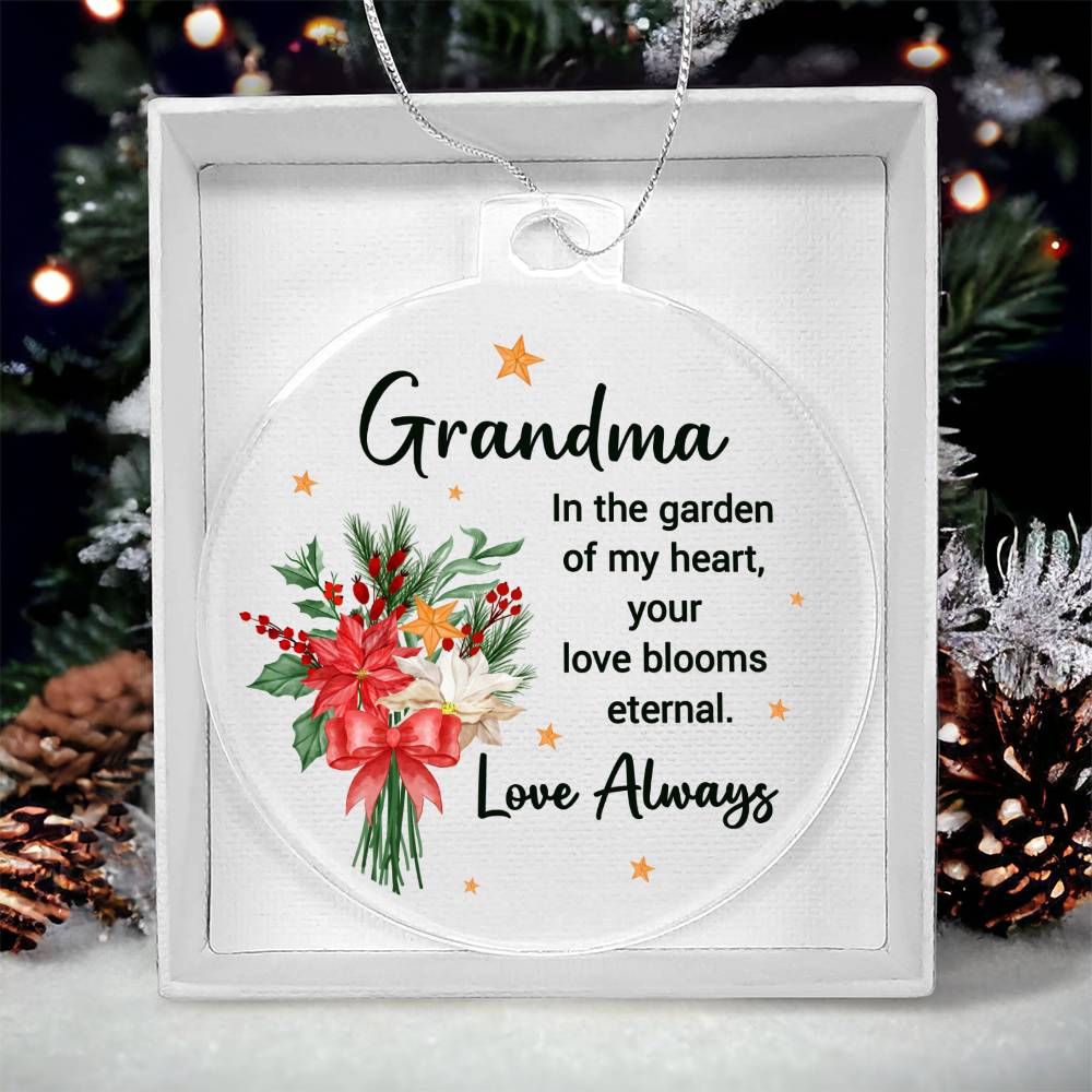 Grandma | Your Love blooms eternal - Personalized Acrylic Ornament