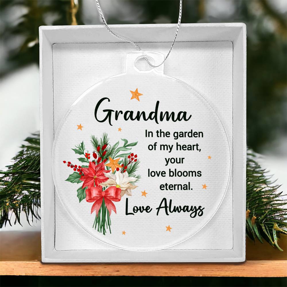 Grandma | Your Love blooms eternal - Personalized Acrylic Ornament