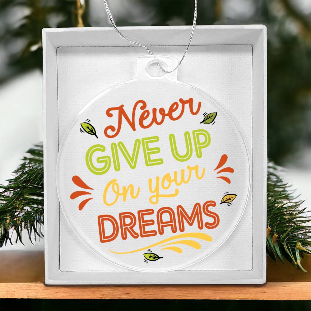 Never Give Up On Your Dreams - Personalized Acrylic Ornament