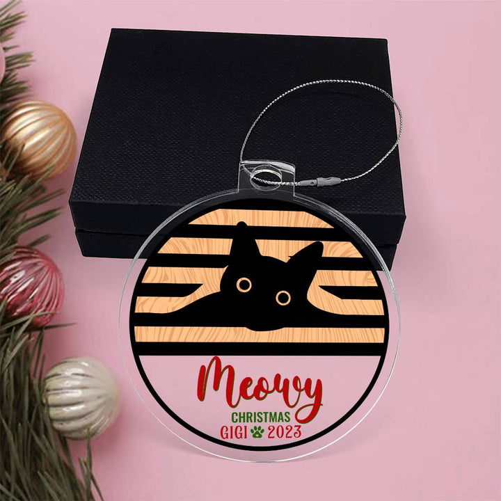 Meowy Christmas - Personalized Acrylic Ornament