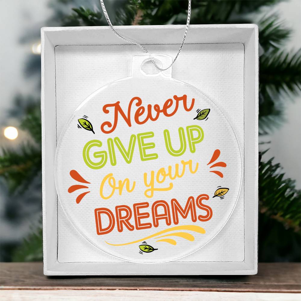 Never Give Up On Your Dreams - Personalized Acrylic Ornament