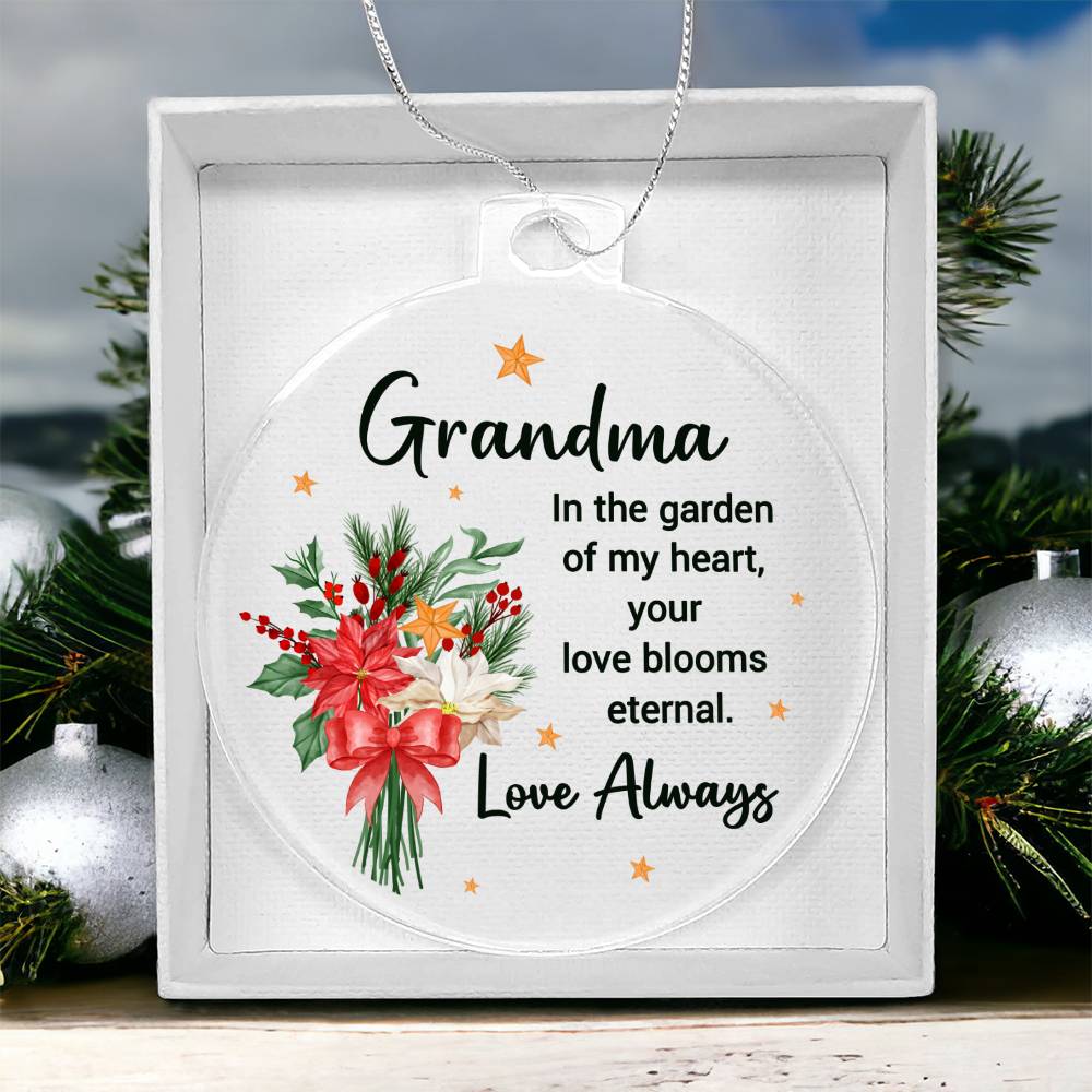 Grandma | Your Love blooms eternal - Personalized Acrylic Ornament