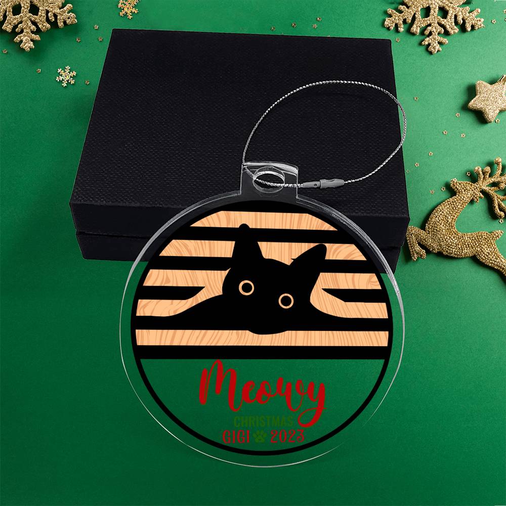 Meowy Christmas - Personalized Acrylic Ornament