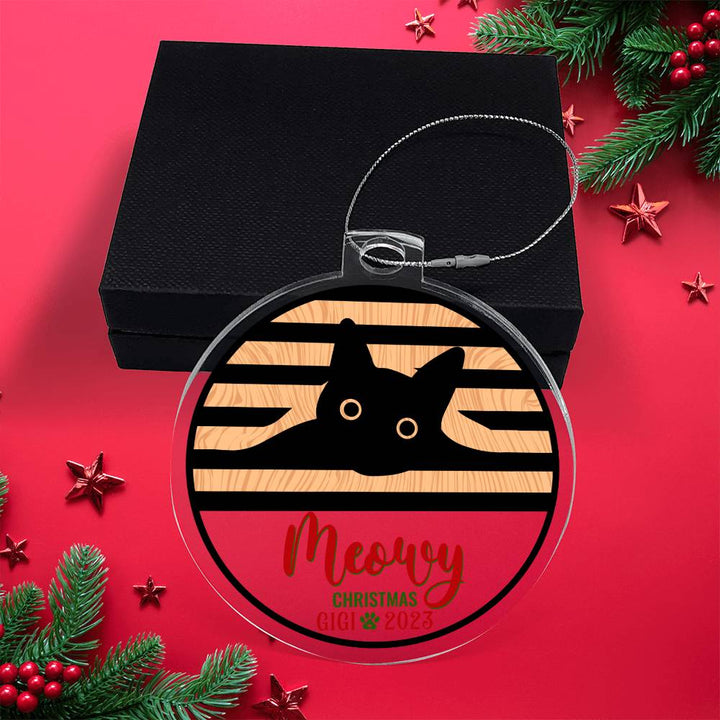 Meowy Christmas - Personalized Acrylic Ornament