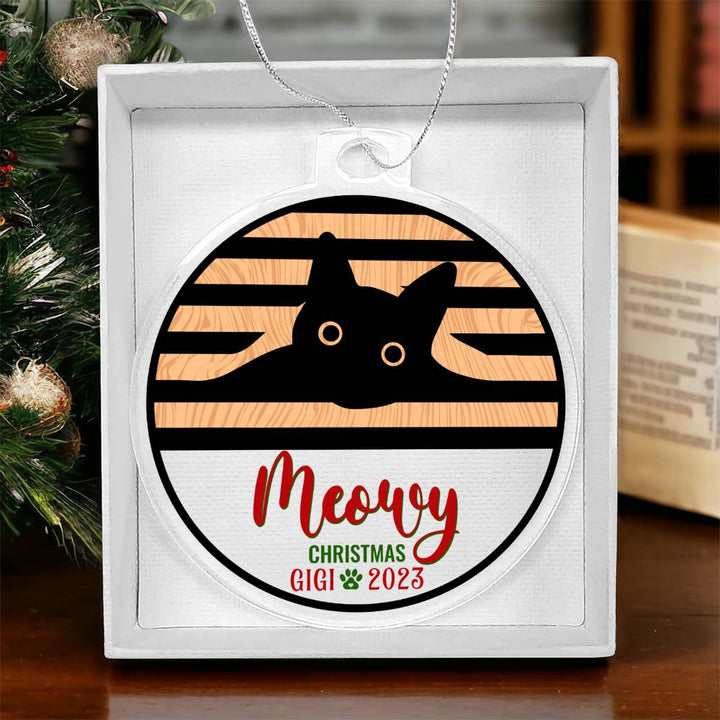 Meowy Christmas - Personalized Acrylic Ornament