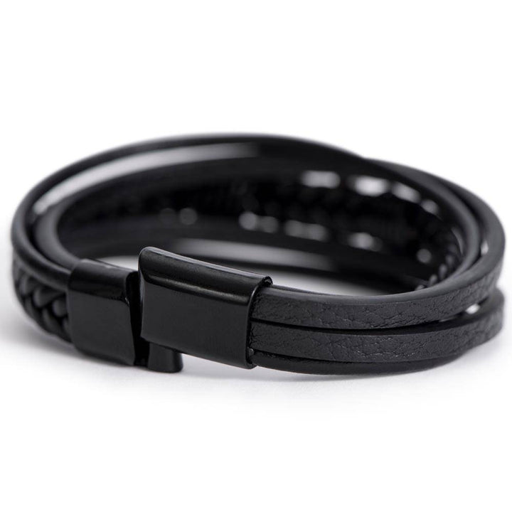 Dad Men's Cross Leather Bracelet