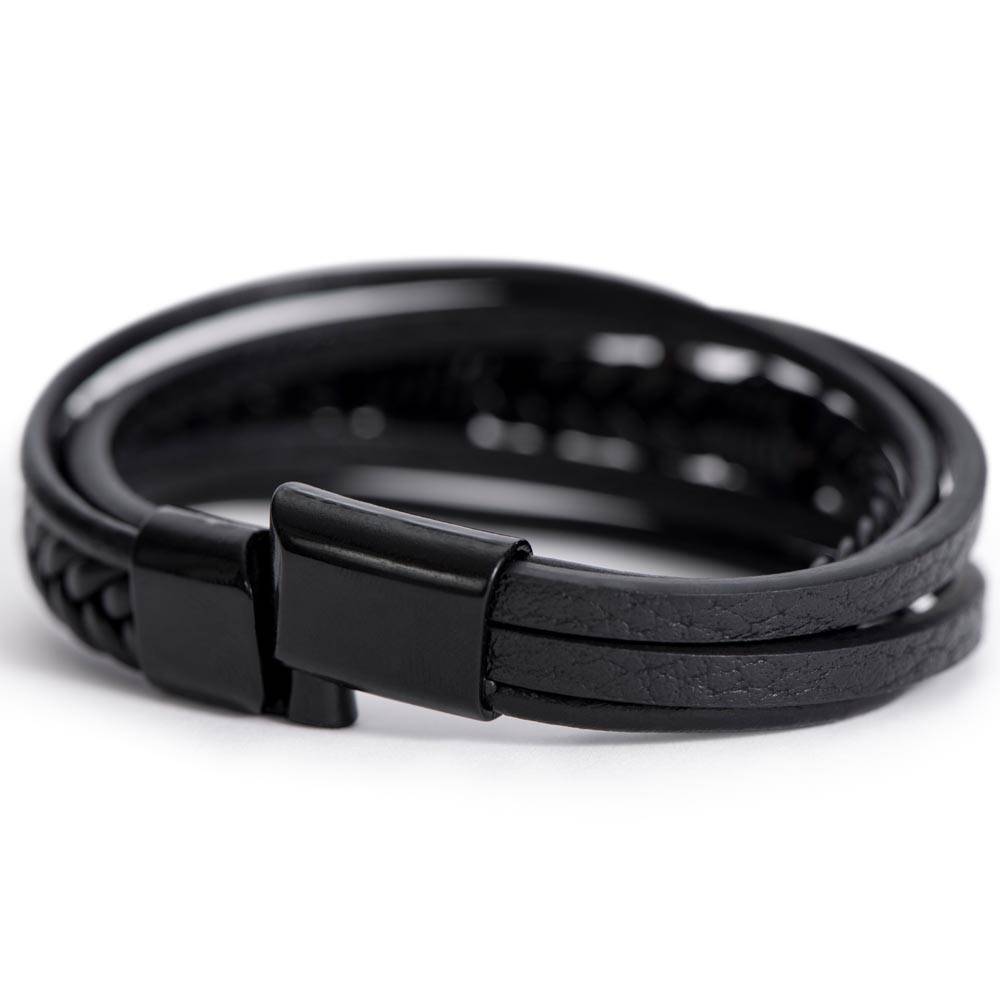 Your life was a Blessing - Men's Cross Leather Bracelet