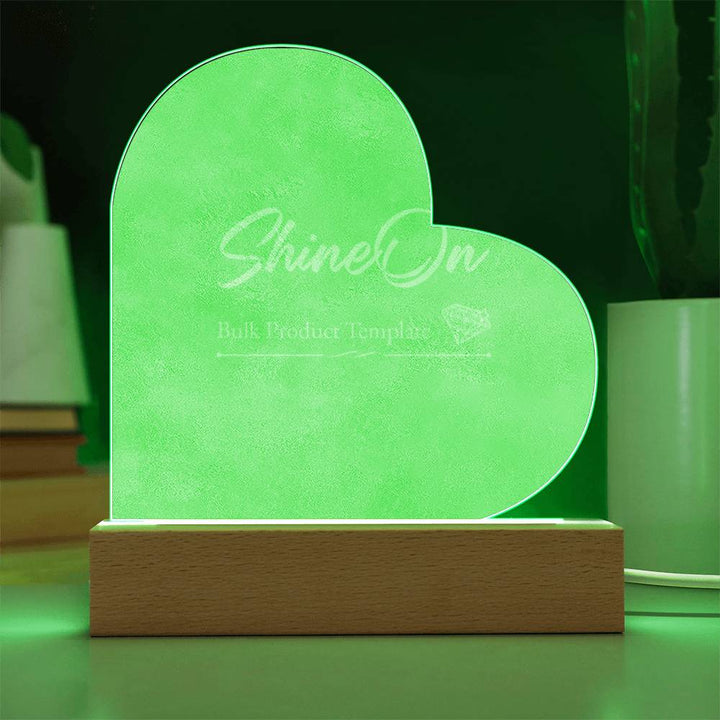 Engraved Acrylic Heart with LED Base w/Cord