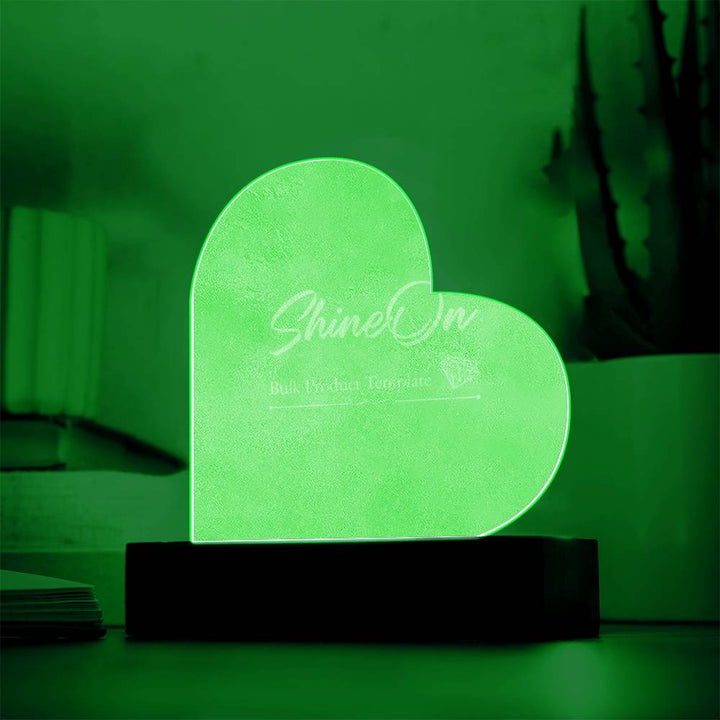 Engraved Acrylic Heart with LED Base w/Cord