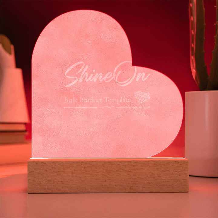 Engraved Acrylic Heart with LED Base w/Cord