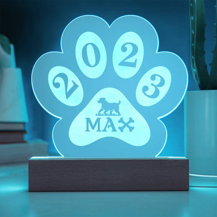 2023 Max - Engraved Acrylic Paw with LED Base w/Cord